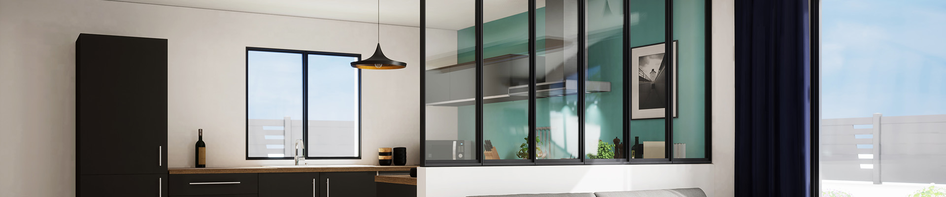 Verrière dans un salon